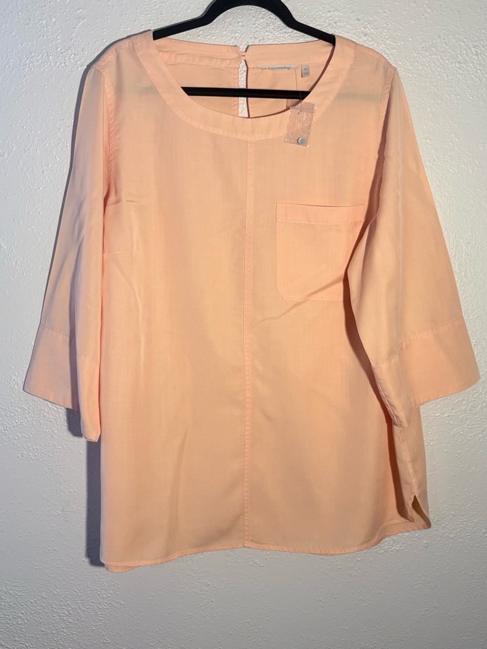 Soft Surroundings Women’s Tunic Blouse 100% Tencel Peach Shirt Size 1X NWT